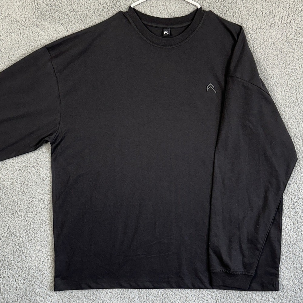 Oner Active T-Shirt Tee Mens XL Black Long Sleeve Crewneck Stretch Logo Athletic